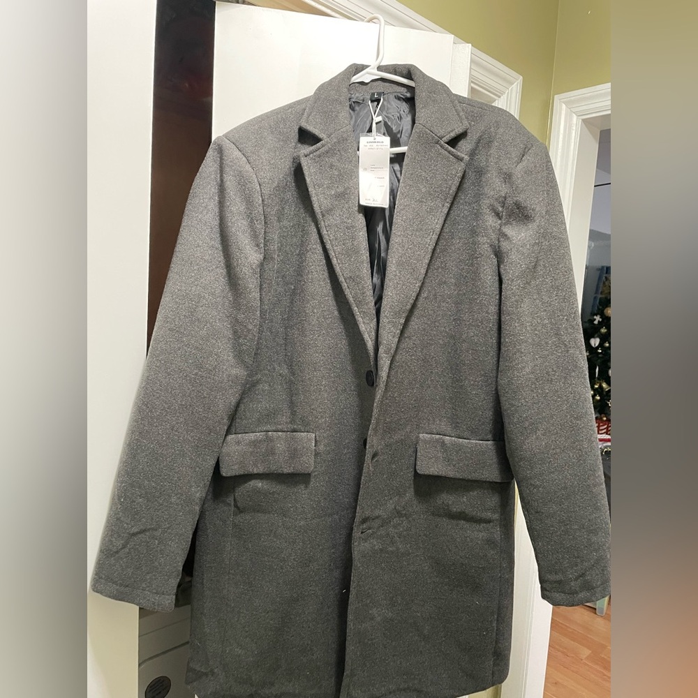 LISSKOLO Gray Wool Blend XL Coat